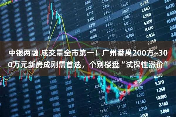 中银两融 成交量全市第一！广州番禺200万~300万元新房成刚需首选，个别楼盘“试探性涨价”